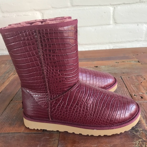 burgundy leather uggs